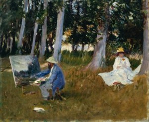 Claude Monet Painting by the Edge of a Wood (1885) by John Singer Sargent.
